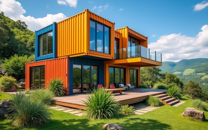 Maison moderne avec des couleurs vives