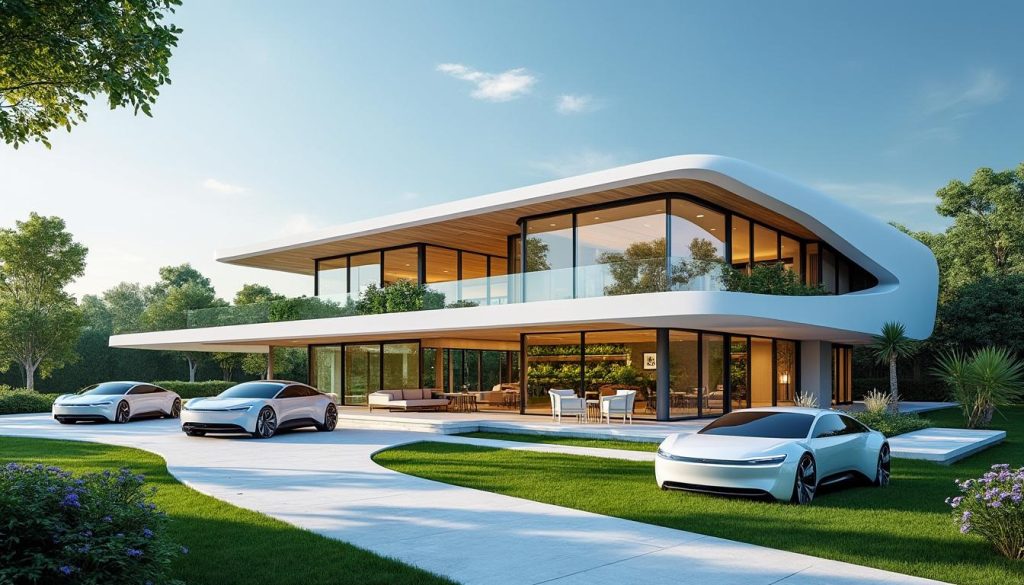 Maison contemporaine avec jardin